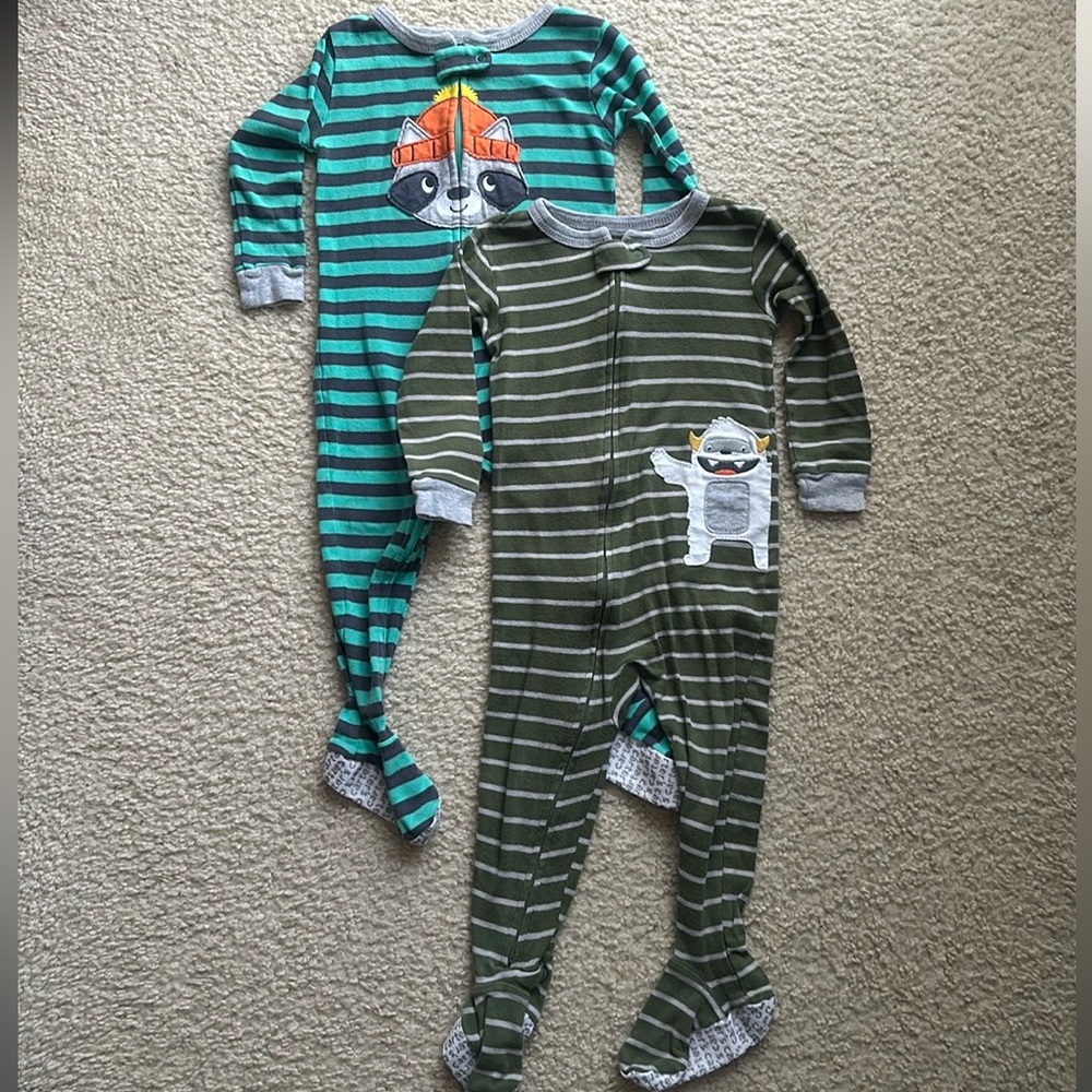 Snug Fit Cotton Onepiece Footed PJs - Toddler Boy